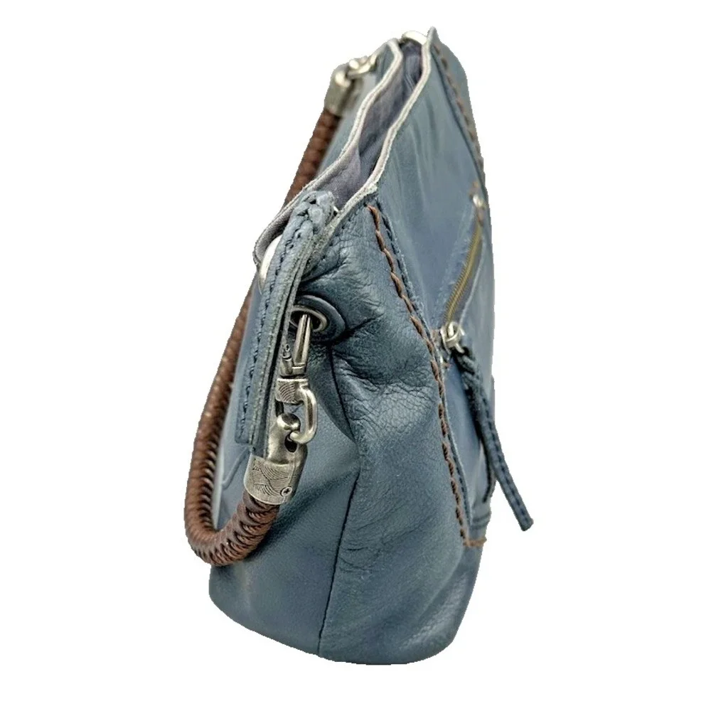 The Sak Black Leather Demi Shoulder Bag‎ Braided Strap Intricate metal design